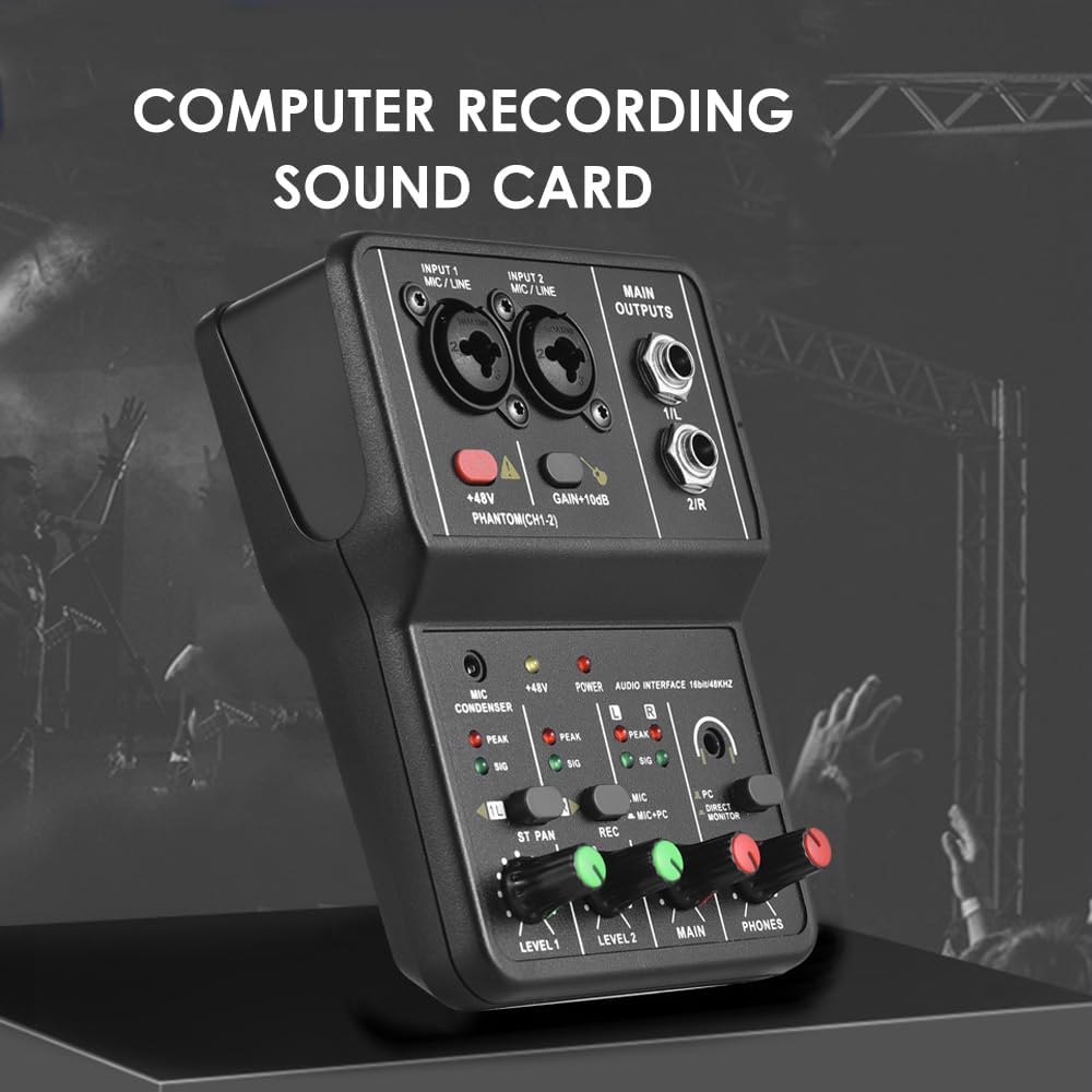 Professional USB Audio Interface Sound Card 16bit/48kHz for Music DEMO