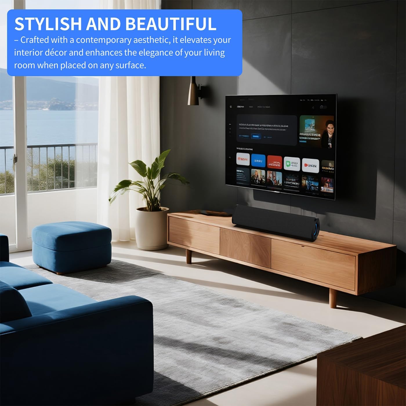 50W Bluetooth Surround Sound Soundbar System for Smart TVs in Black DEMO