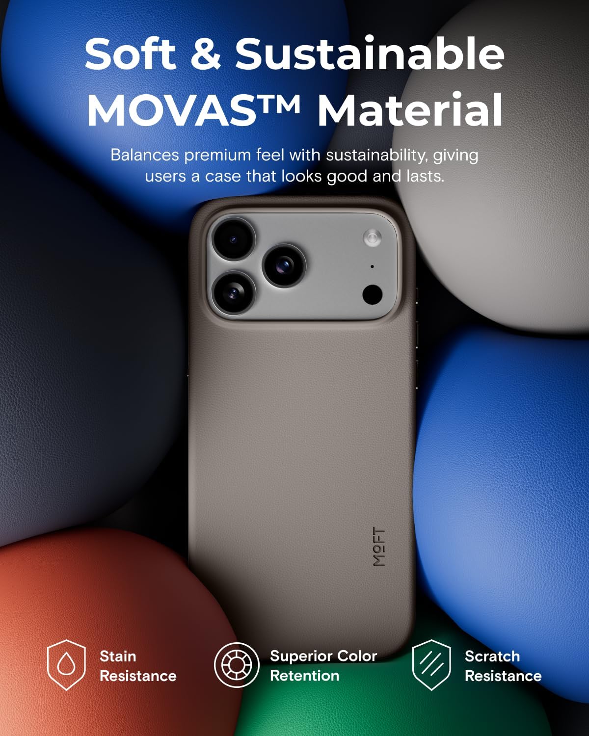 MOFT Vegan Leather Phone Case for iPhone 17 Pro in Taupe