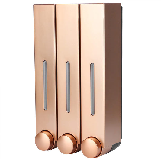 420ml 3-Chamber Gold Pump Dispenser for Home Bathroom Decor NEW