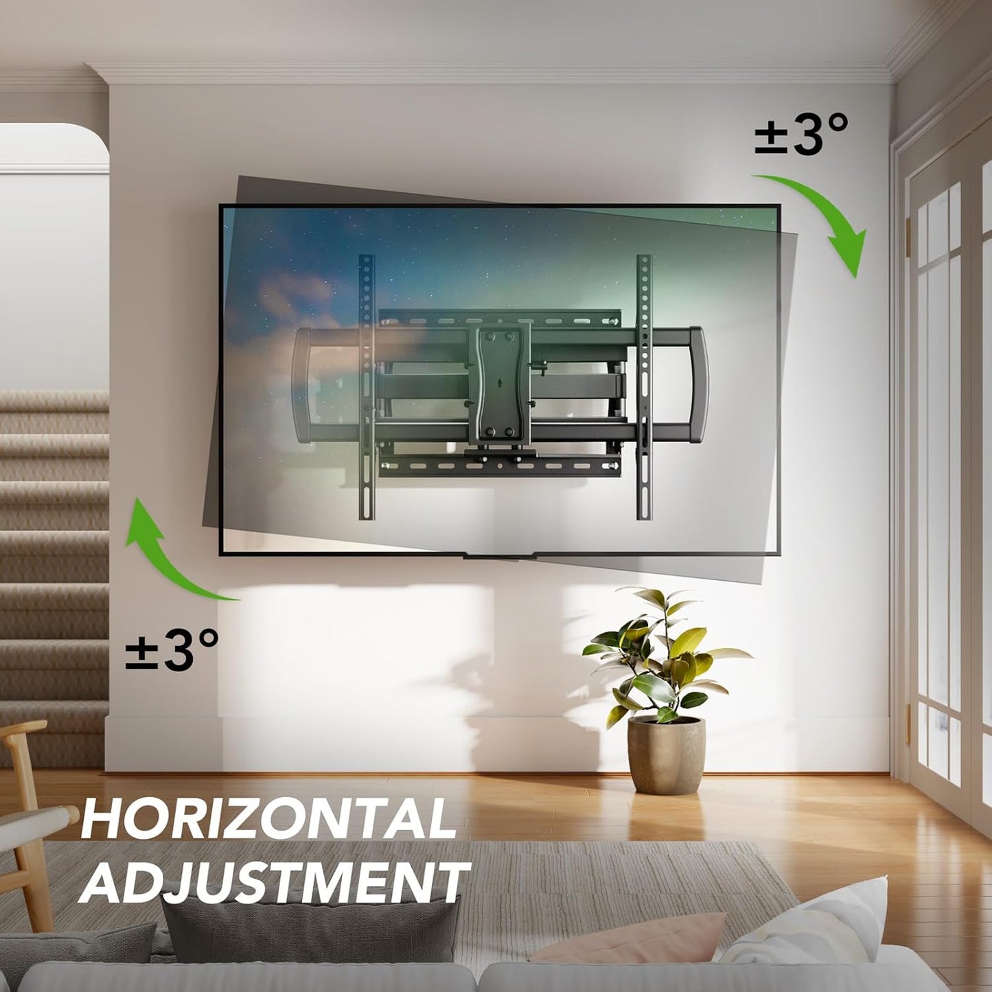 AX WABER Full Motion TV Wall Mount Bracket for 32-85 Inch TVs, Black Size DEMO