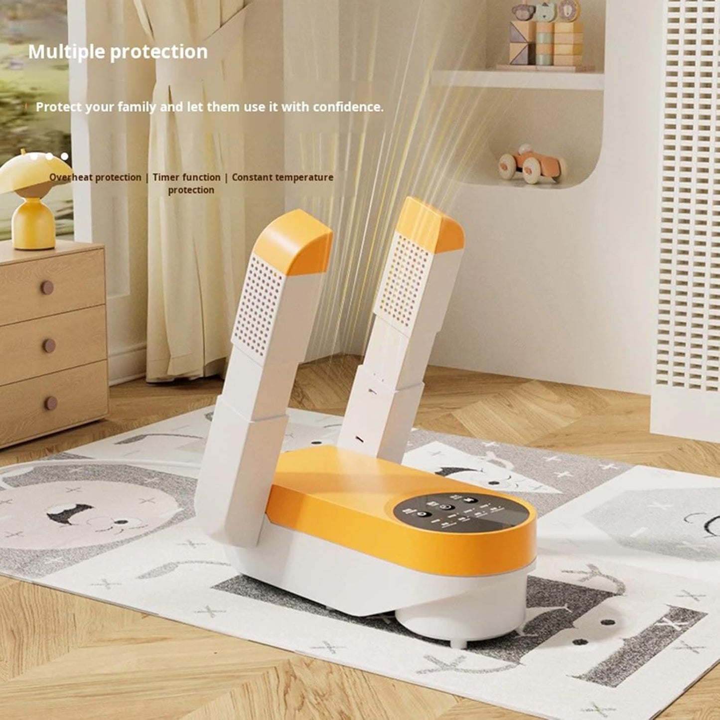 Portable Shoe Boot Dryer & Glove Warmer - Efficient Drying in White Orange DEMO