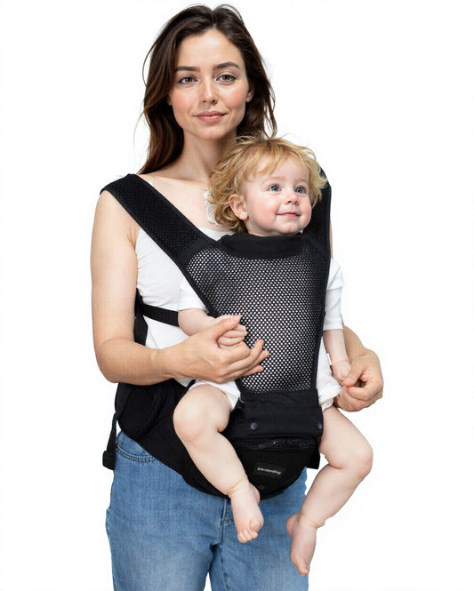 pandanling Dark Black Baby Carrier with Hip Seat for Newborns to Toddlers NEW