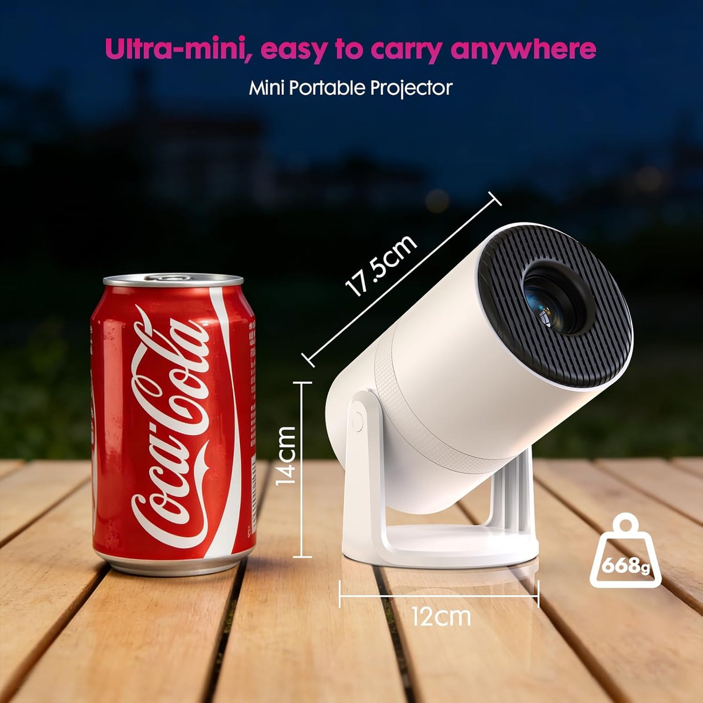 WISHOLY 1080P Projectors Full HD Mini Projector Built-in Android 13 Portable