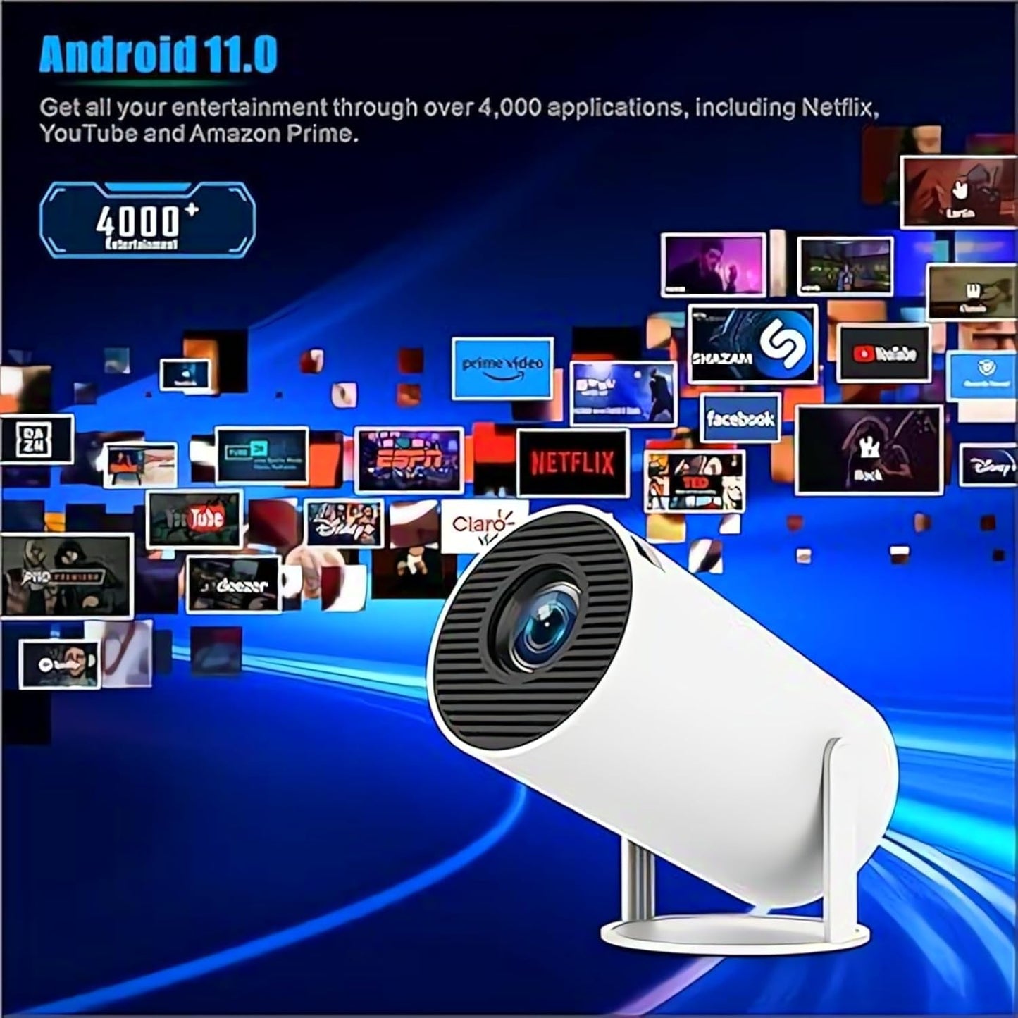 High-Definition 4K Projectors Projector for Smartphones & Tablets - Crisp 1080P