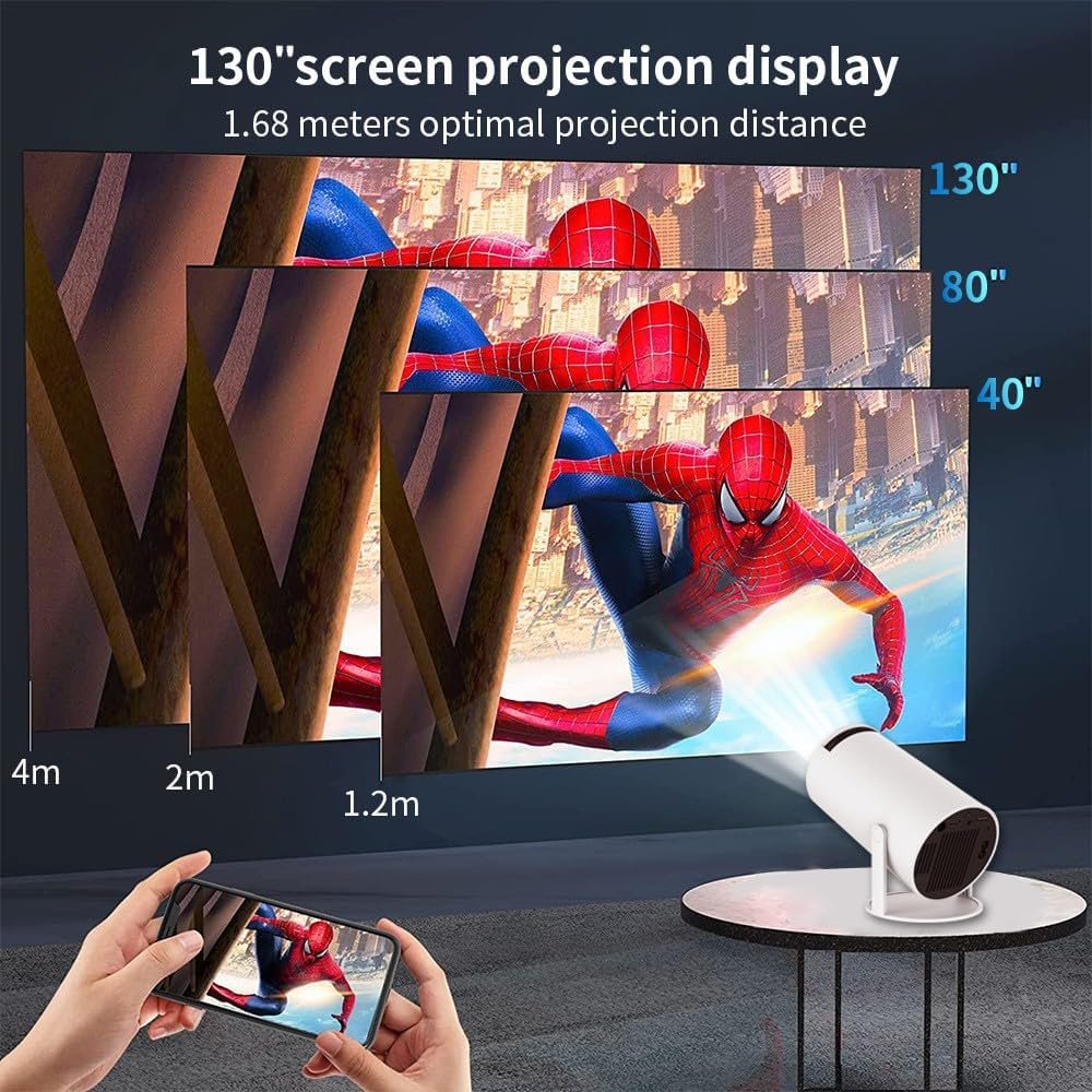 High-Definition 4K Projectors Projector for Smartphones & Tablets - Crisp 1080P