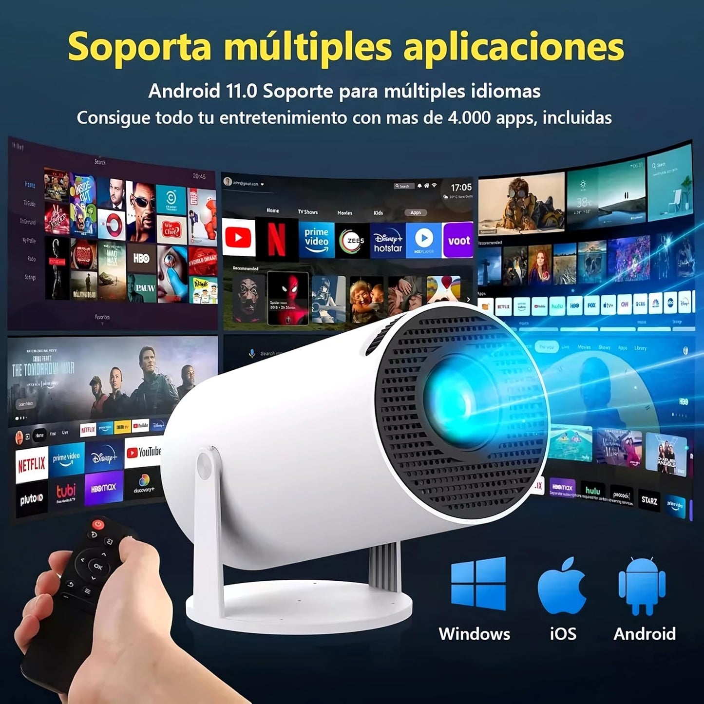 High-Definition 4K Projectors Projector for Smartphones & Tablets - Crisp 1080P