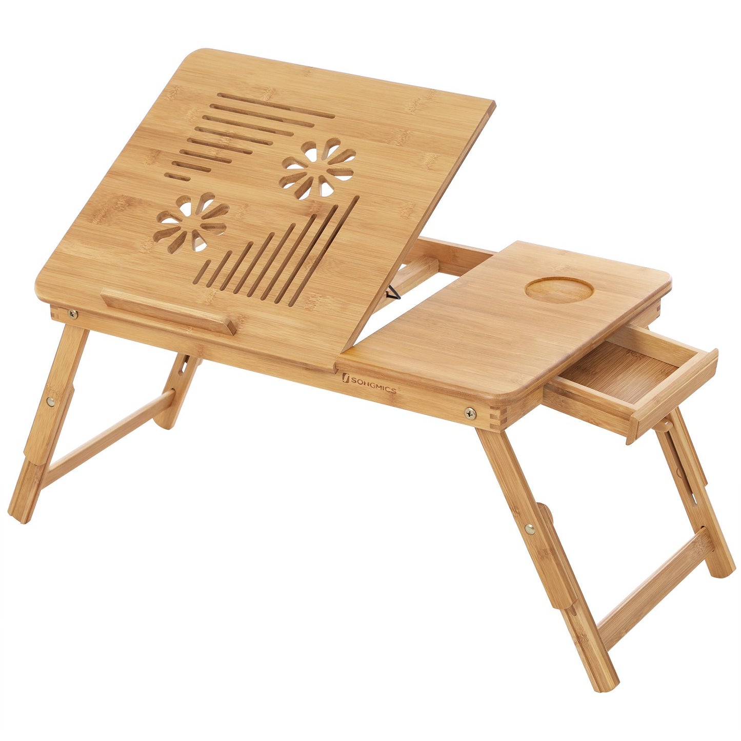 SONGMICS Adjustable Lapdesks Bamboo Laptop Desk Stand 5 Angle Positions NEW
