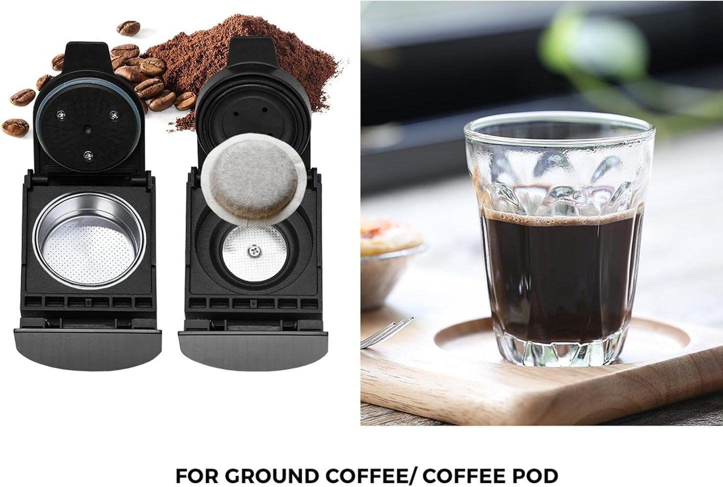 VEVARE 5-in-1 Capsule Coffee Maker Machine Espresso with Water Tank Silver NEW