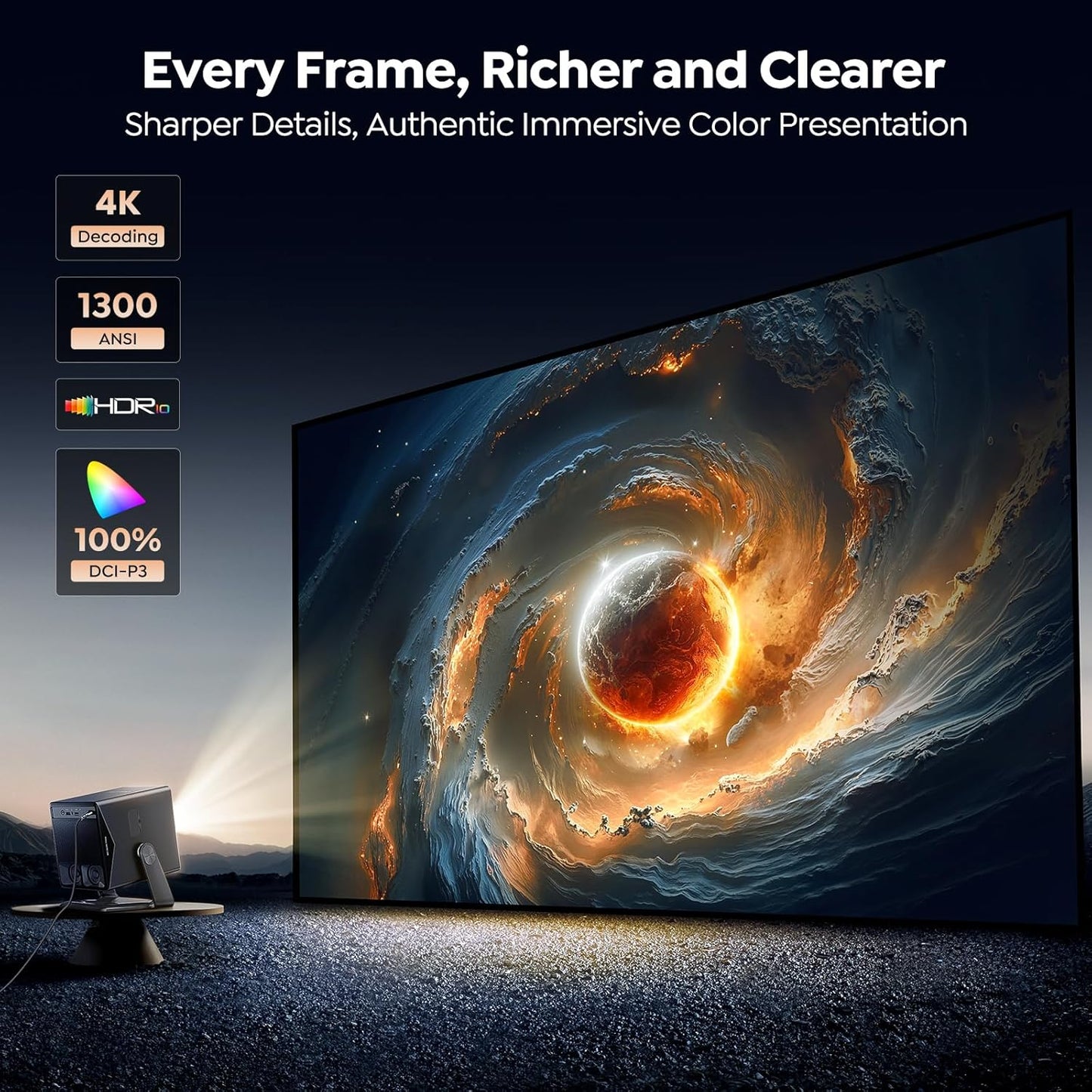 TOPTRO 4K Projectors Projector with 1400 ANSI Lumens, Dolby Audio, and 36W