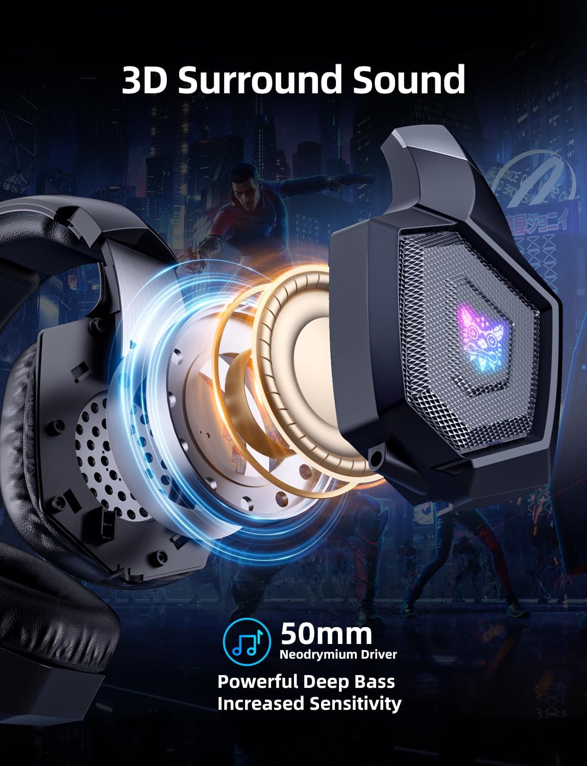 Black Gaming Headset with Noise Cancelling Microphone for PC Gamers DEMO
