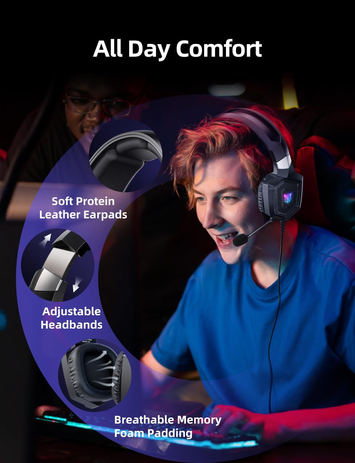 Black Gaming Headset with Noise Cancelling Microphone for PC Gamers DEMO