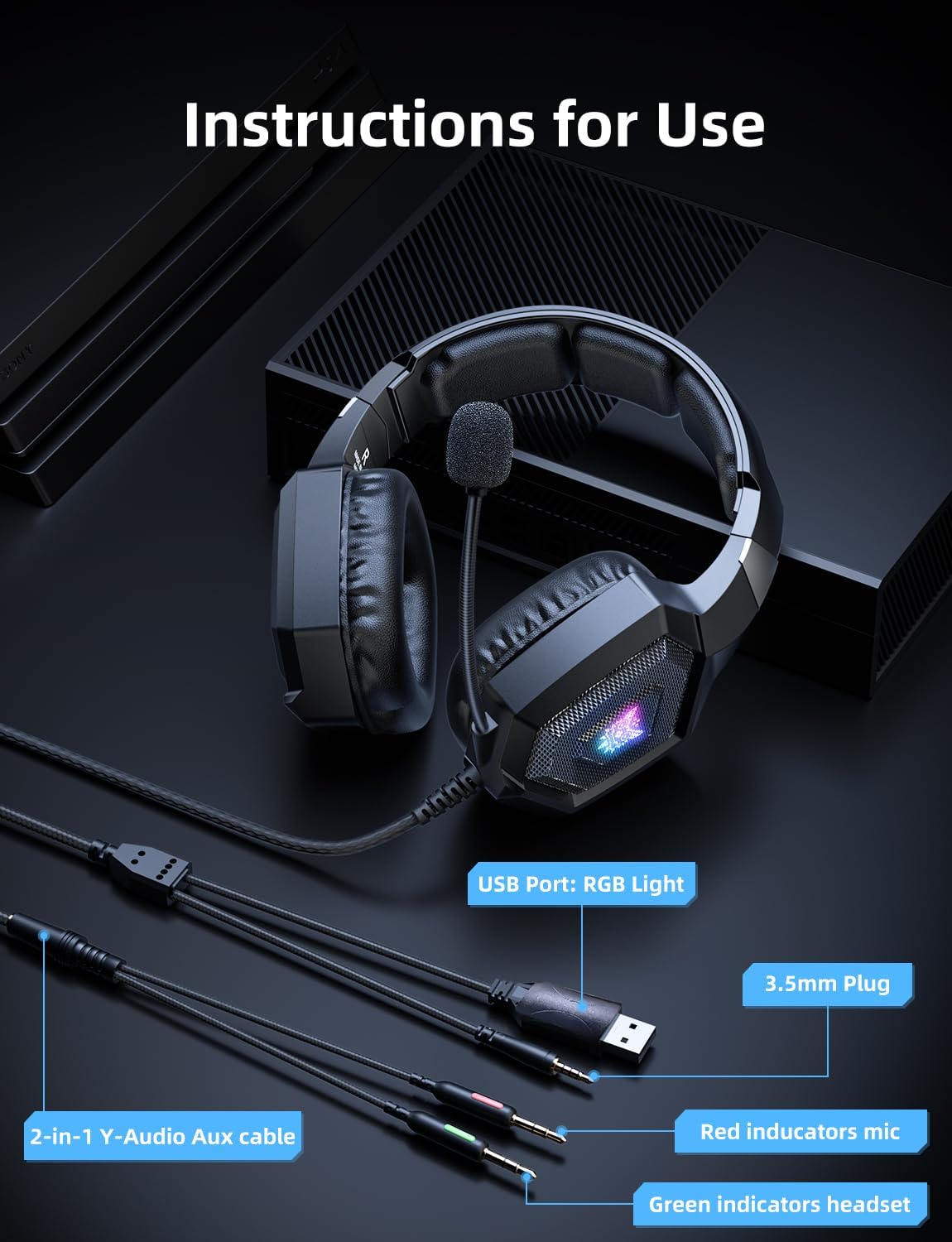Black Gaming Headset with Noise Cancelling Microphone for PC Gamers DEMO