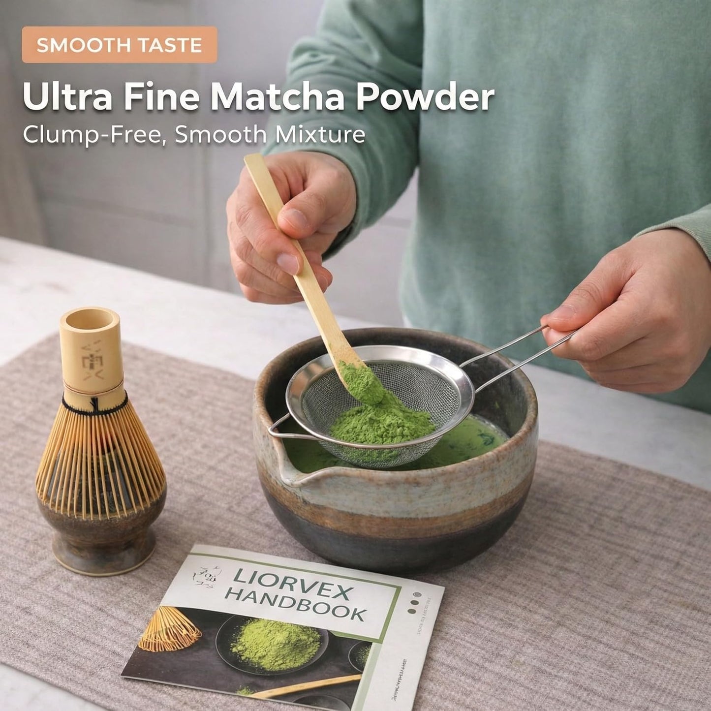 LiorVex Premium Tea Sets Rustic Brown Ceramic Matcha Tea Set - 7-Piece NEW