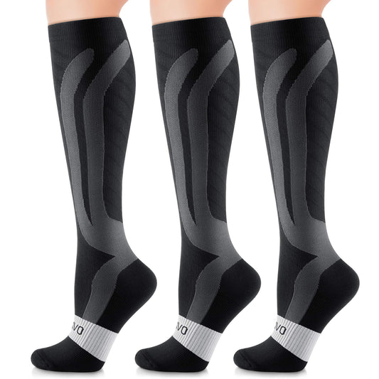 CAMBIVO Compression Socks 20-30 mmHg for Men & Women, Grey, Large/X-Large DEMO