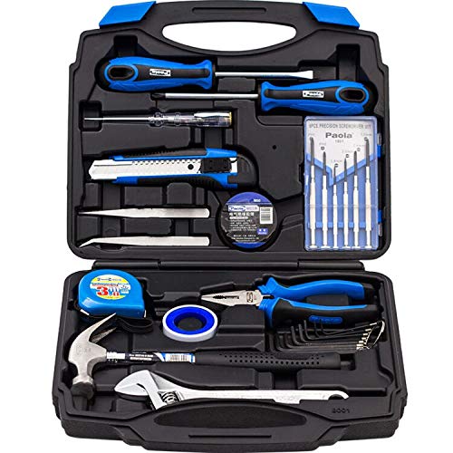 Paola 26-Piece Household Tool Set with Durable Plastic Blow Molded Case NEW