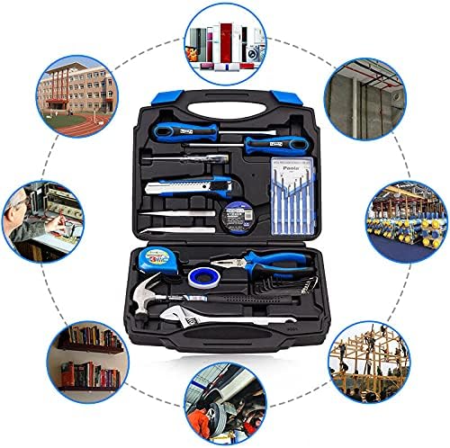 Paola 26-Piece Household Tool Set with Durable Plastic Blow Molded Case NEW