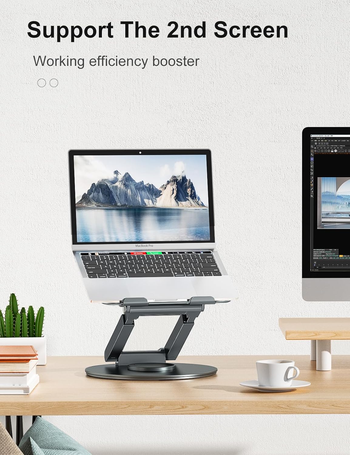 tounee Adjustable Stands Laptop Stand with 360° Swivel for Sit-to-Desk DEMO