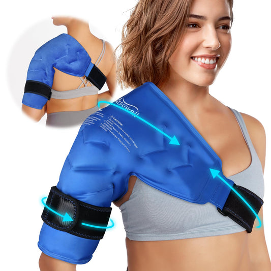 Atsuwell Reusable Gel Cold Compression Shoulder Ice Pack Rotator Cuff Blue NEW