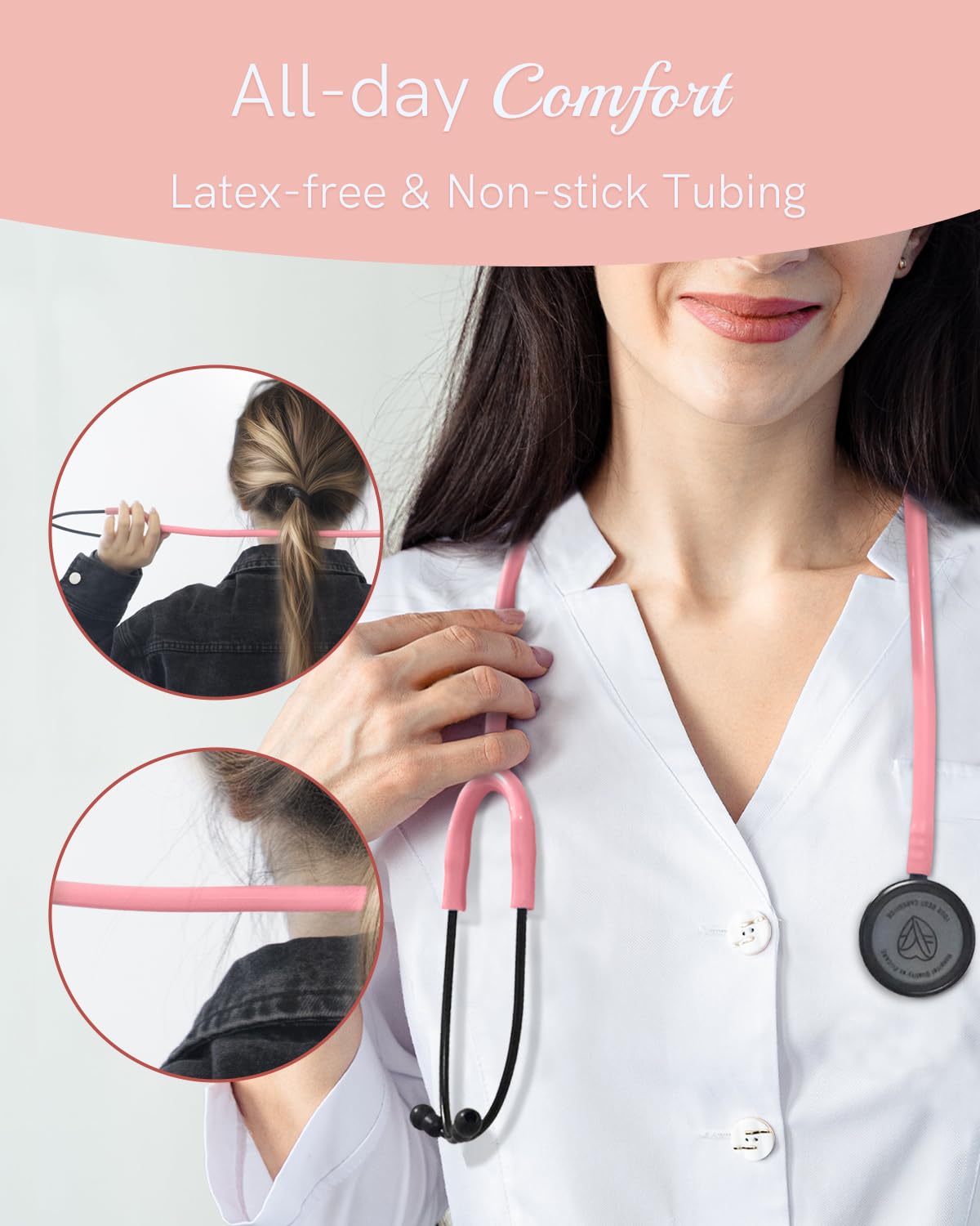 FriCARE Lightweight Dual Head Stethoscope for Medical Home Use in Red NEW