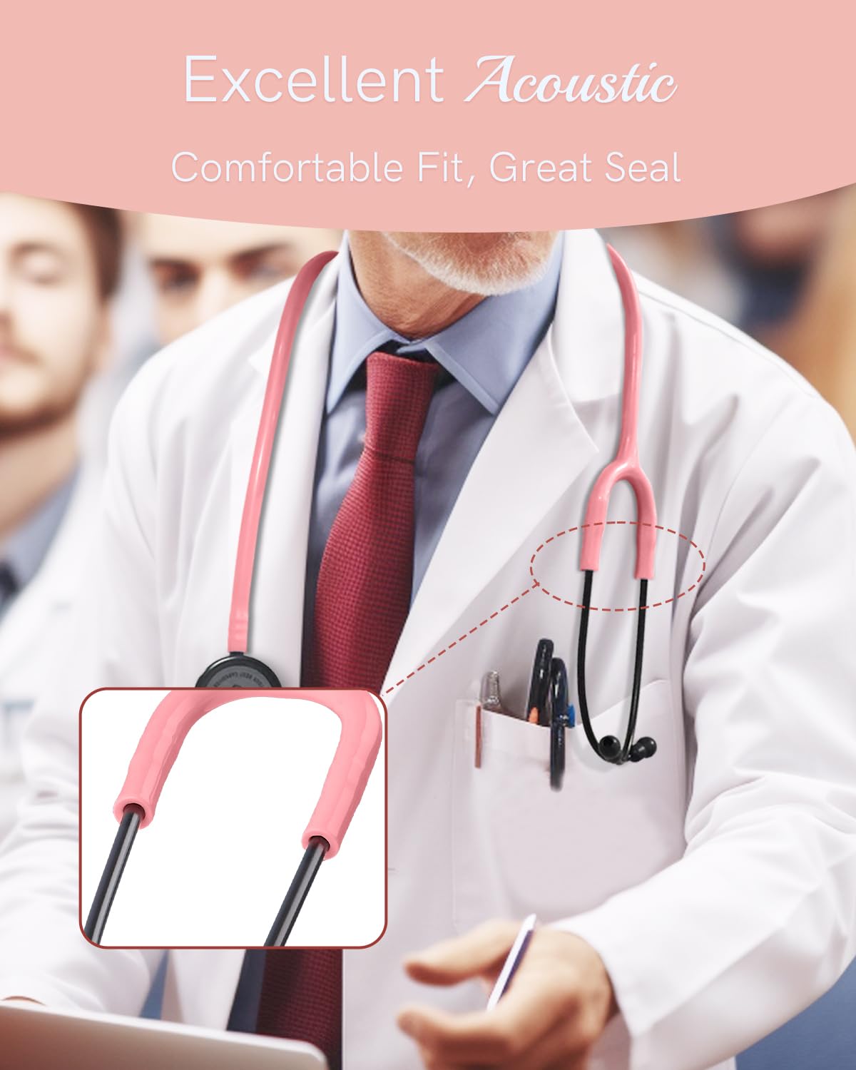 FriCARE Lightweight Dual Head Stethoscope for Medical Home Use in Red NEW