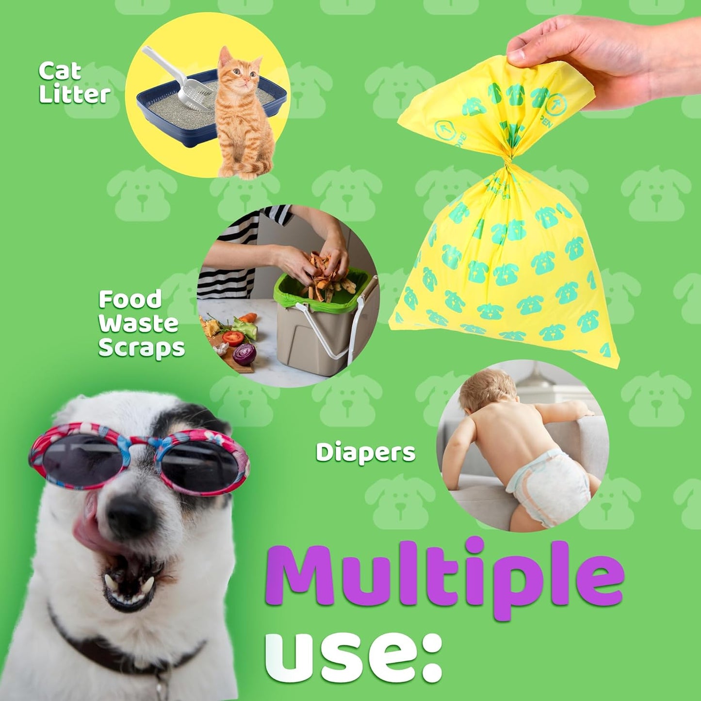 OOPS Compostable Pet Poop Bags Certified Biodegradable Unscented 24 Rolls NEW