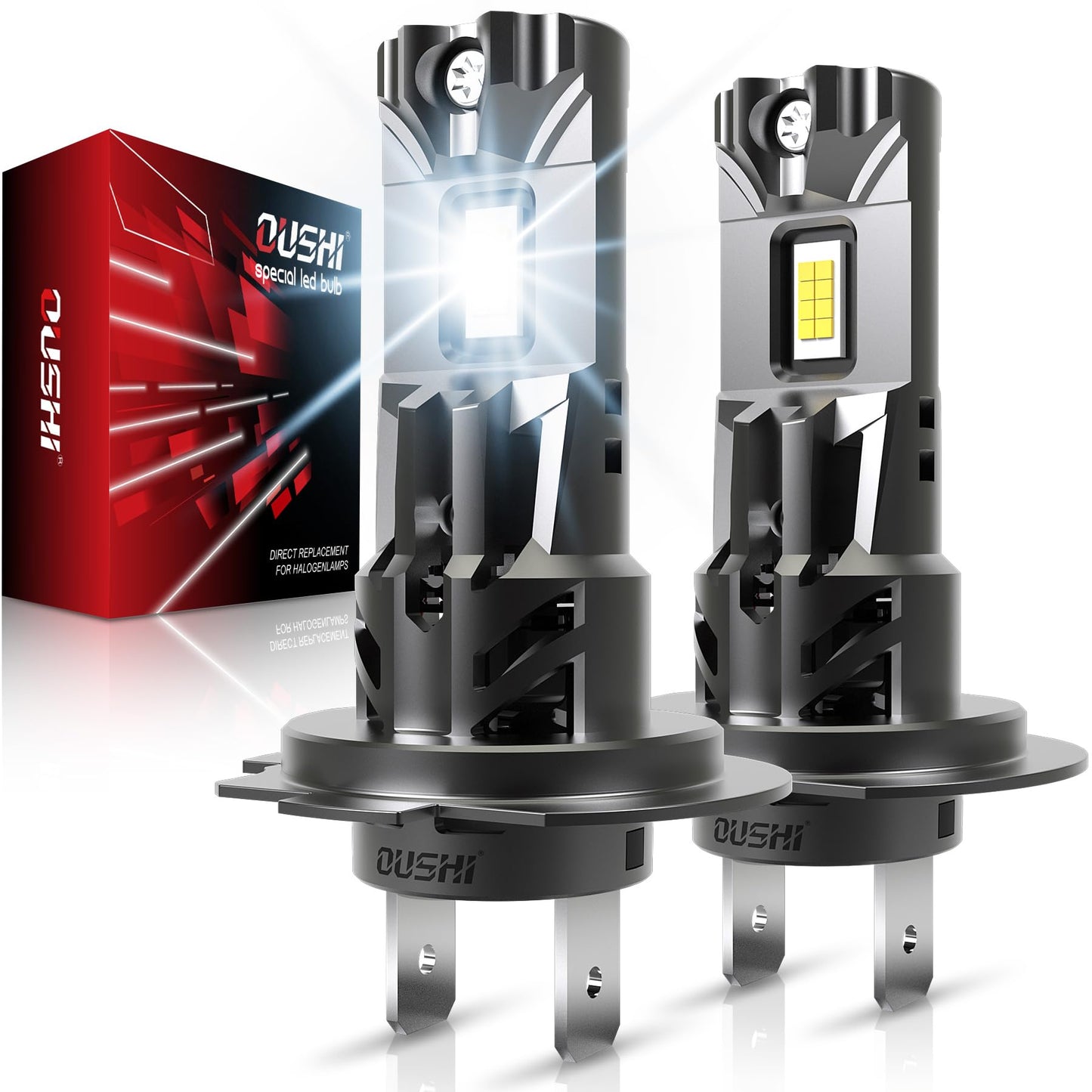 OUSHI H7 Headlights LED Headlight Bulbs - 500% Brighter, 6000K Xenon White, NEW