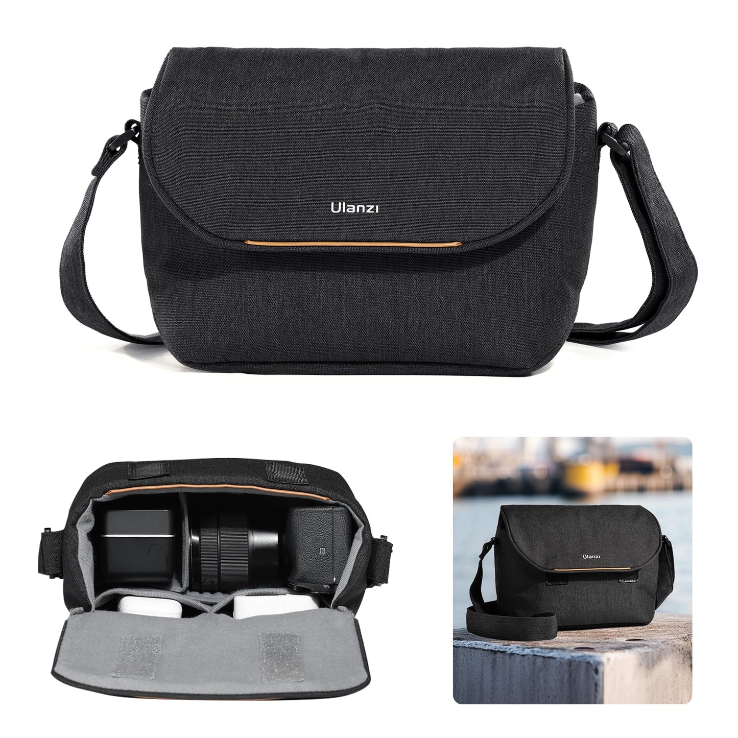 ULANZI Professional Crossbody Camera Bag Case for SLR/DSLR Black Size 4L NEW