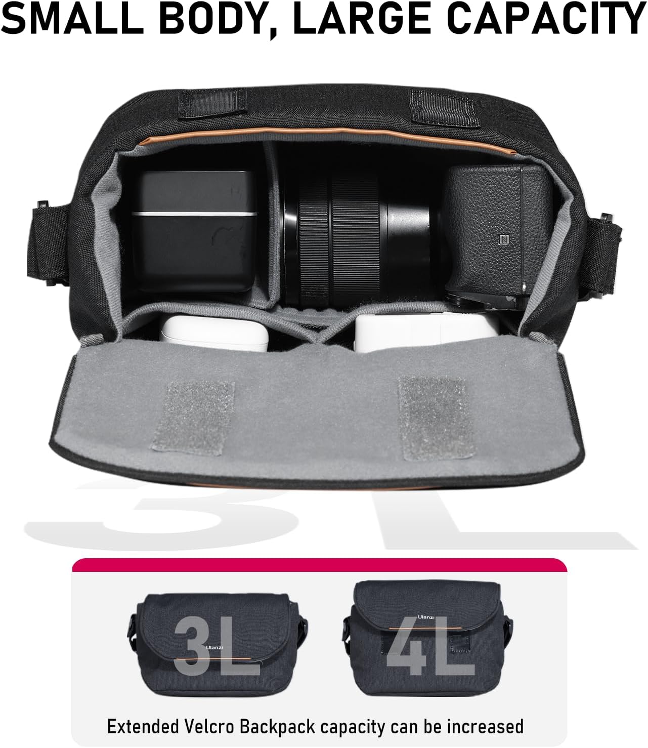 ULANZI Professional Crossbody Camera Bag Case for SLR/DSLR Black Size 4L NEW