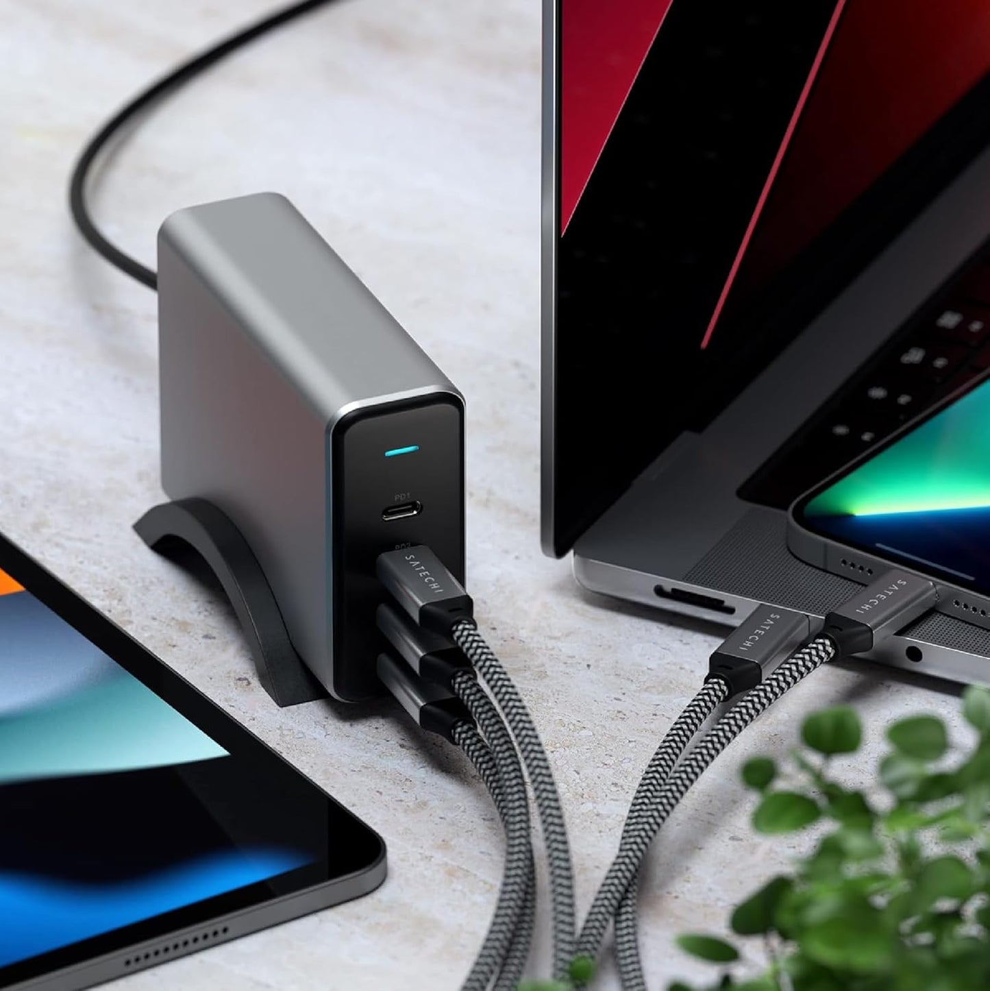 Satechi 165W Mains Chargers USB-C 4-Port GaN Charging Station with 4 PD NEW