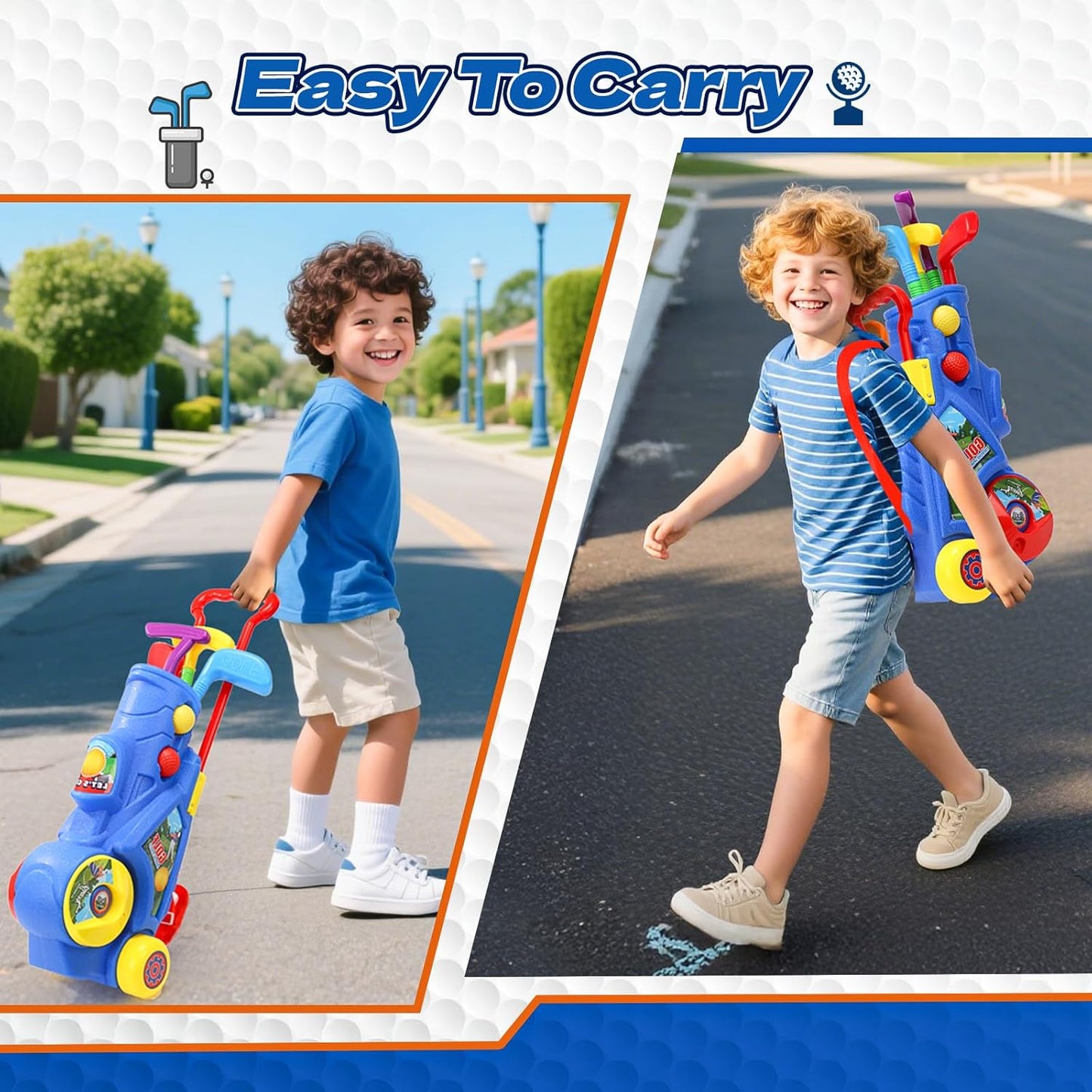 Toddler Golf Club Set Multicolour Plastic Clubs for Boys Girls Ages 3-5 NEW