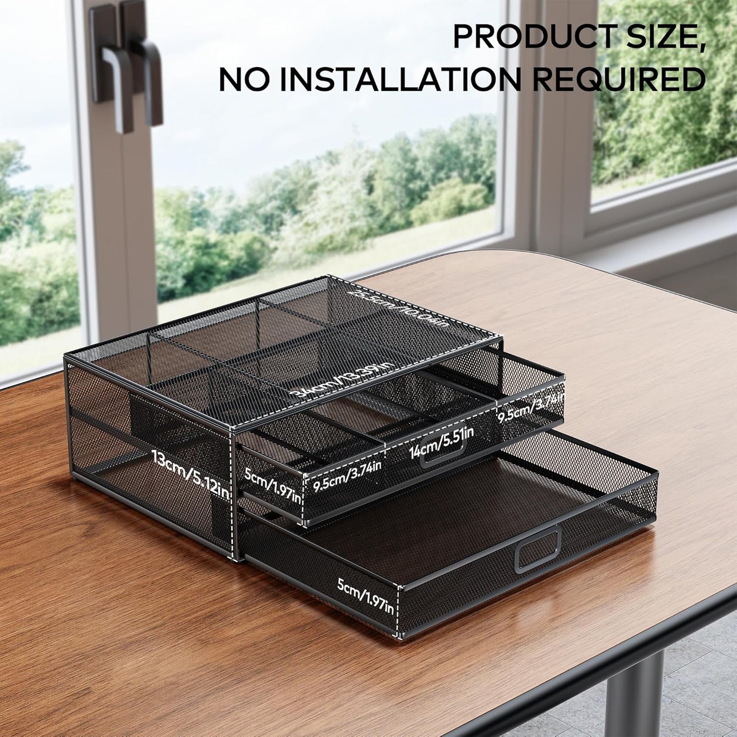 Auvo Metal Monitor Stand Riser with Two Drawers Computer Desk Organizer NEW