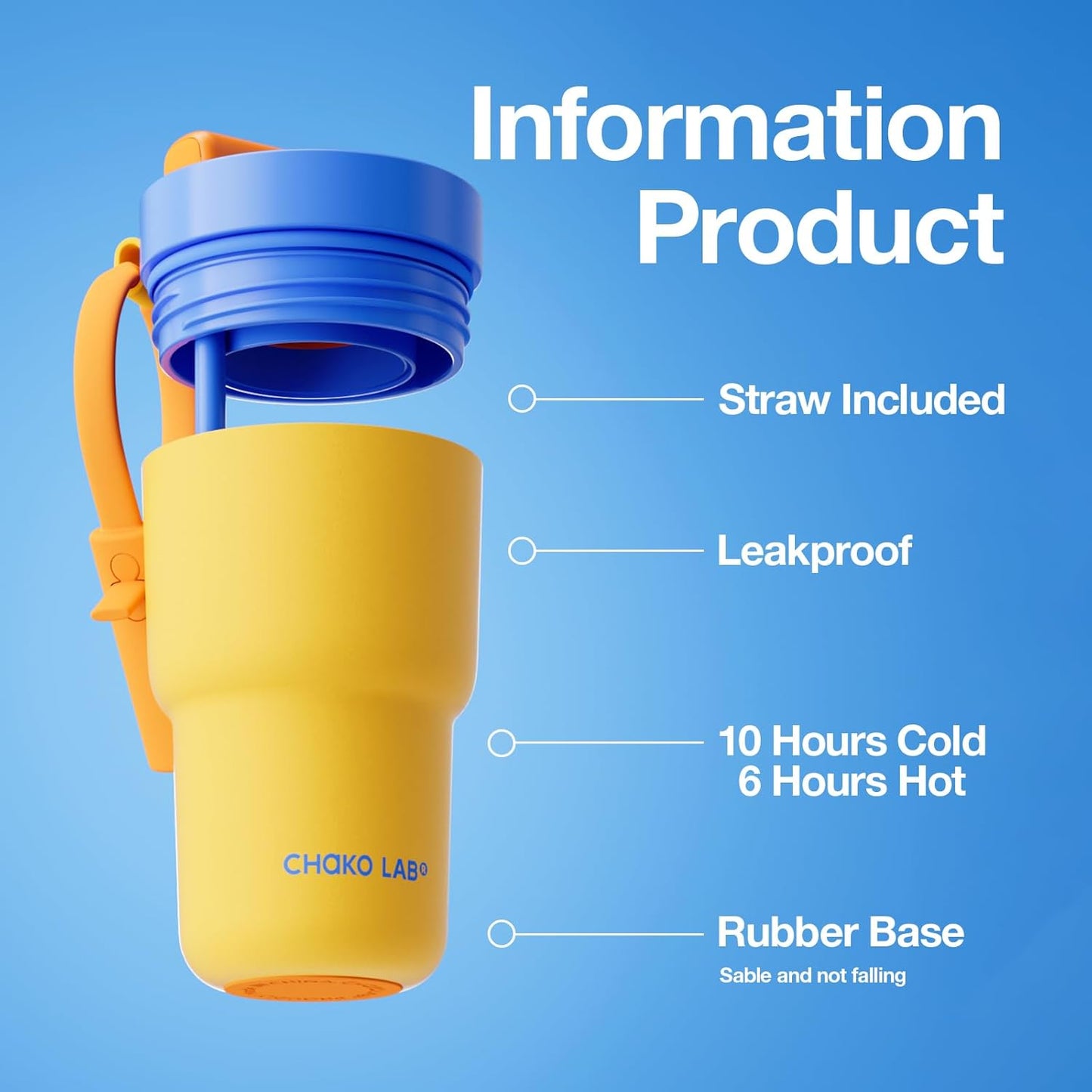 CHAKO LAB Tumblers Stainless Steel Insulated Water Bottle Tumbler with NEW