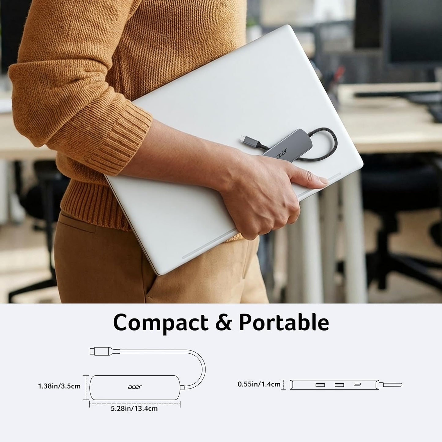 Acer 6-in-1 USB Hubs USB Hub with Gigabit Ethernet, 4K HDMI, 2 USB-A Ports DEMO