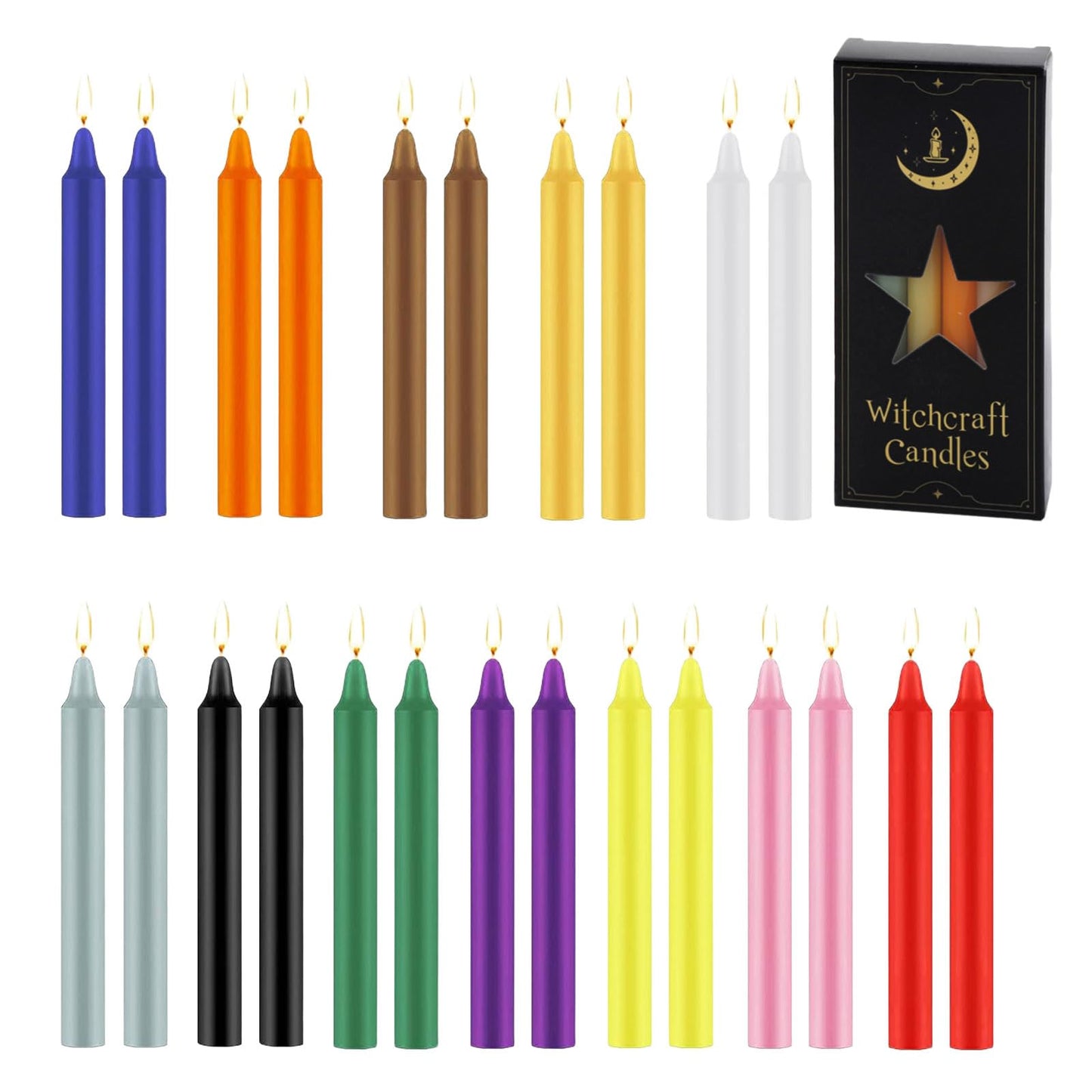 Specialty Scented Taper Candles Multicolour Decorative Wax Set 10x1.2cm NEW