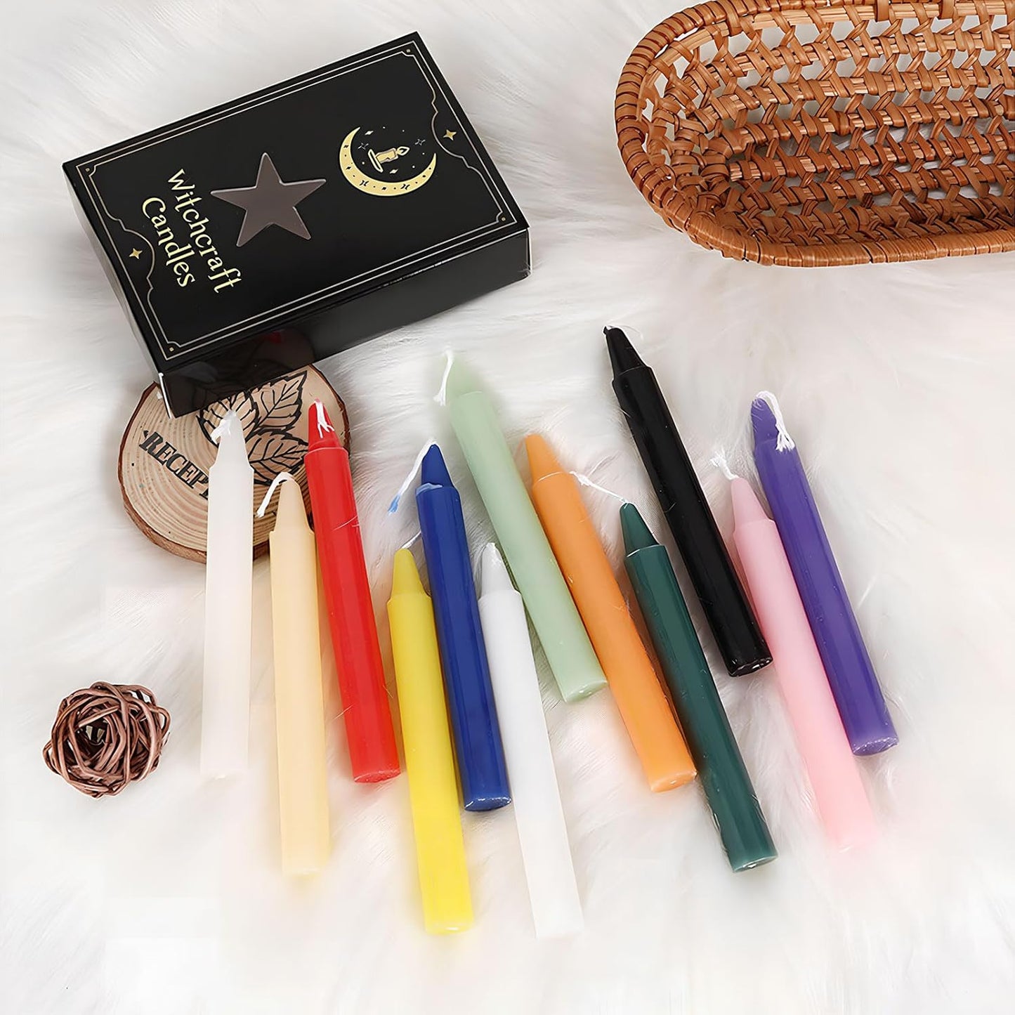 Specialty Scented Taper Candles Multicolour Decorative Wax Set 10x1.2cm NEW