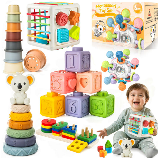 Montessori Stacking Rings Sorting Toy Sensory Bin Multicolour Educational NEW