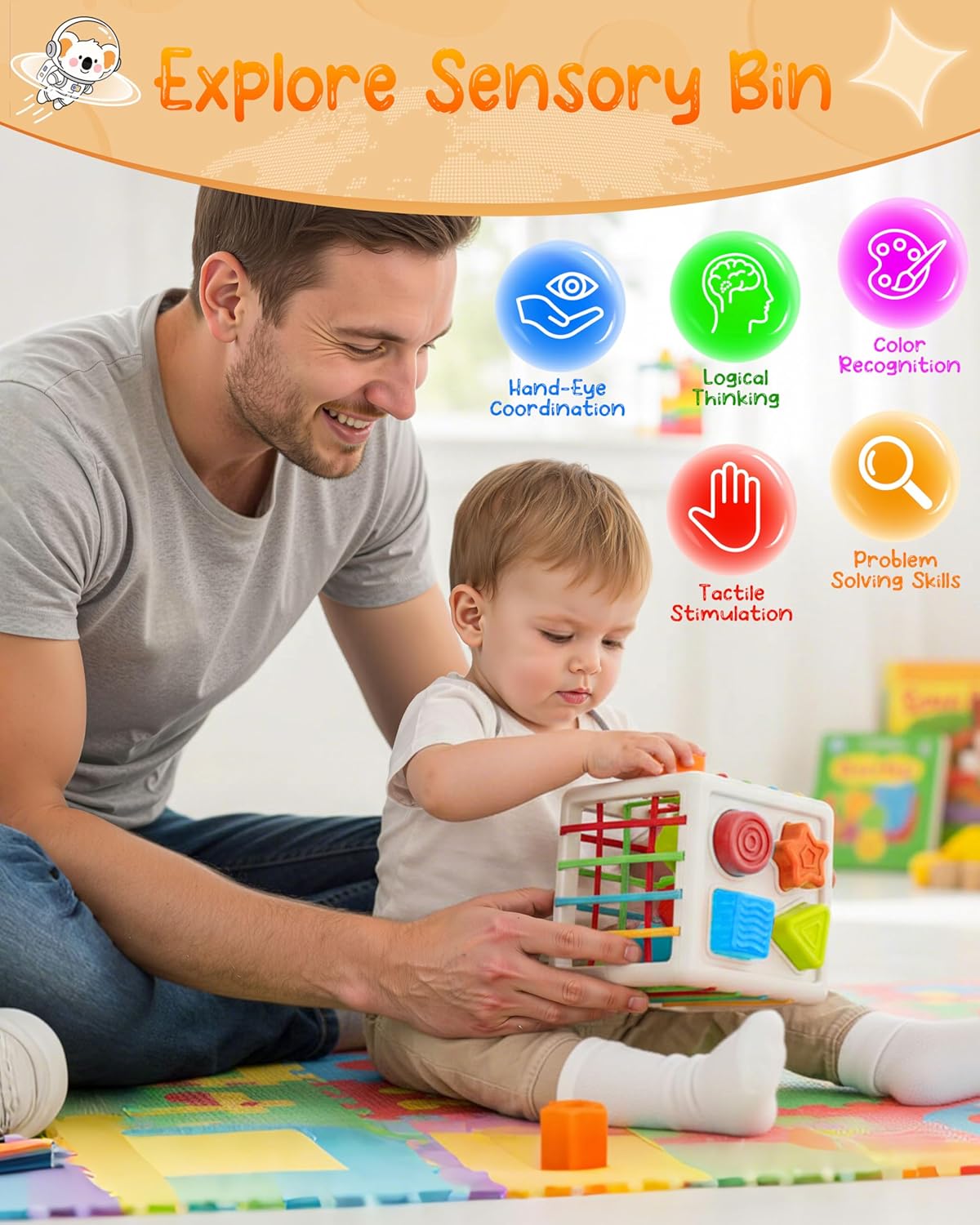 Montessori Stacking Rings Sorting Toy Sensory Bin Multicolour Educational NEW