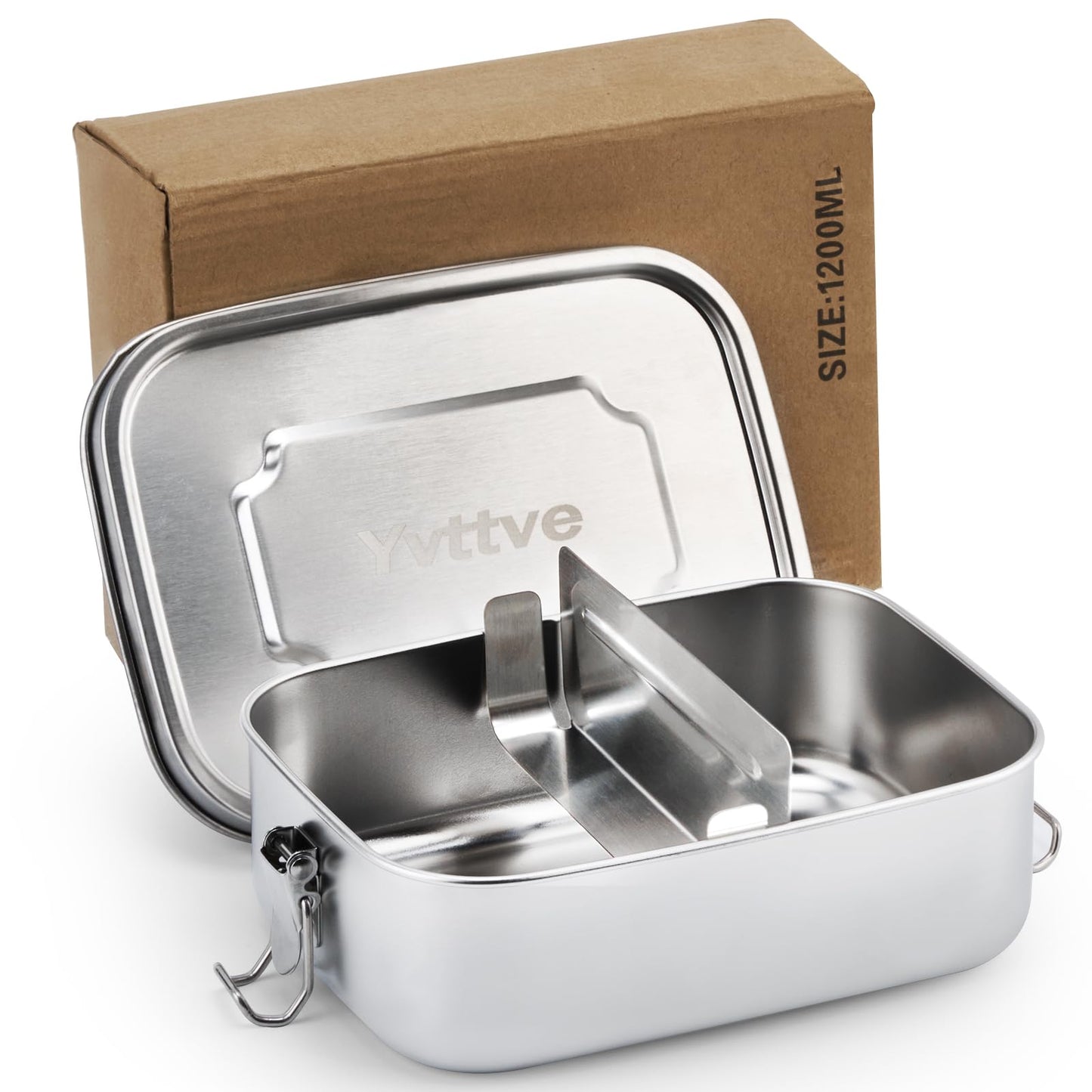 Stainless Steel Bento Lunch Box, Leak-Proof 1200ml Compartments, Meal Prep DEMO