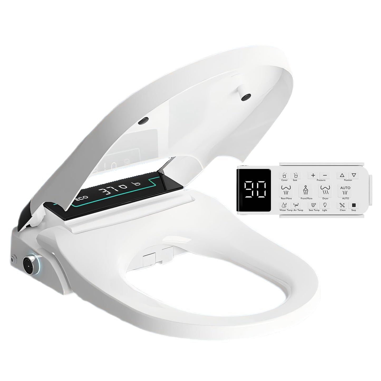 Warm Air Dry Heated Toilet Seat with Adjustable Temperature, U-Shape, DEMO