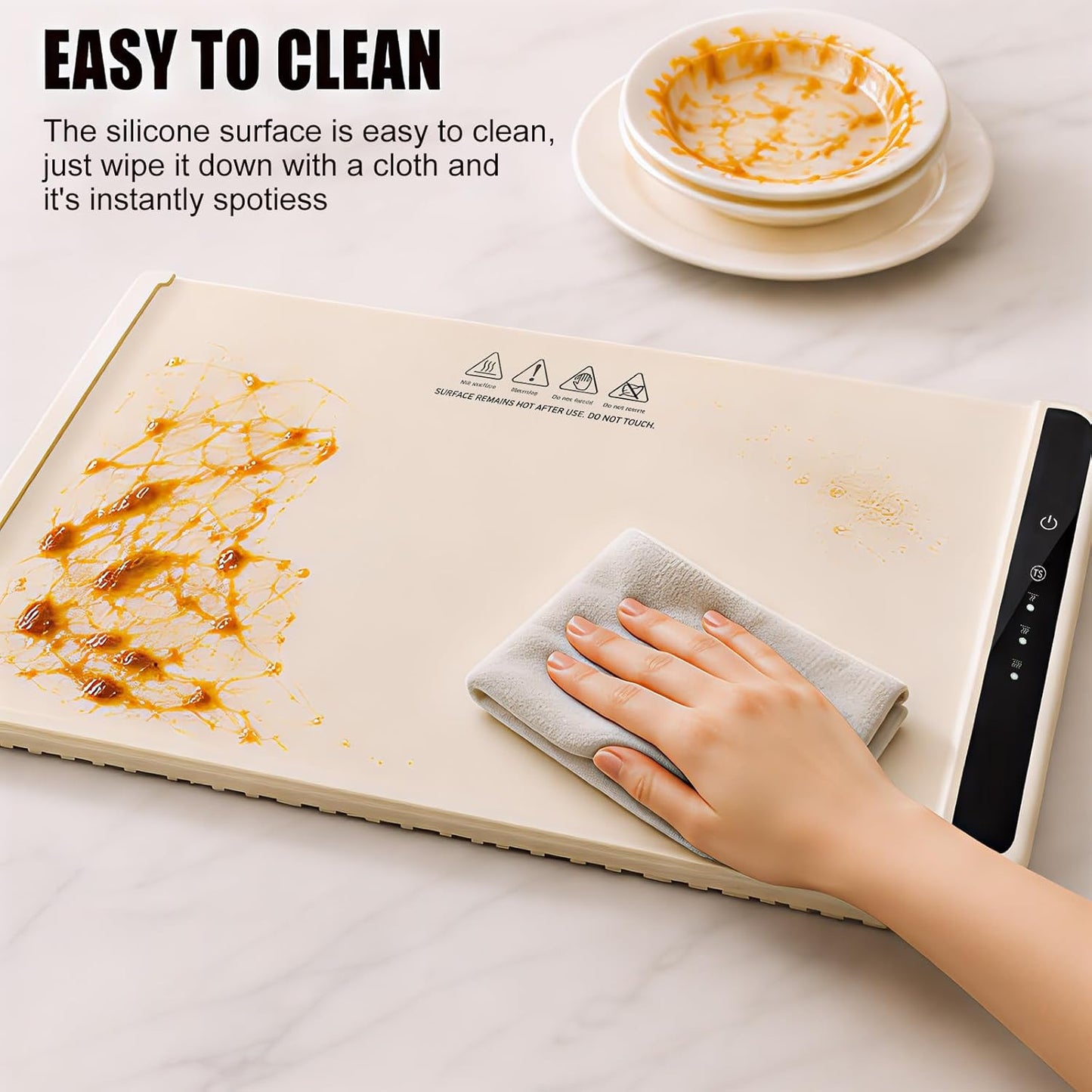 Extra Large Silicone Food Warming Mat in Cream, 90 x 39cm - Chafing Dishes DEMO