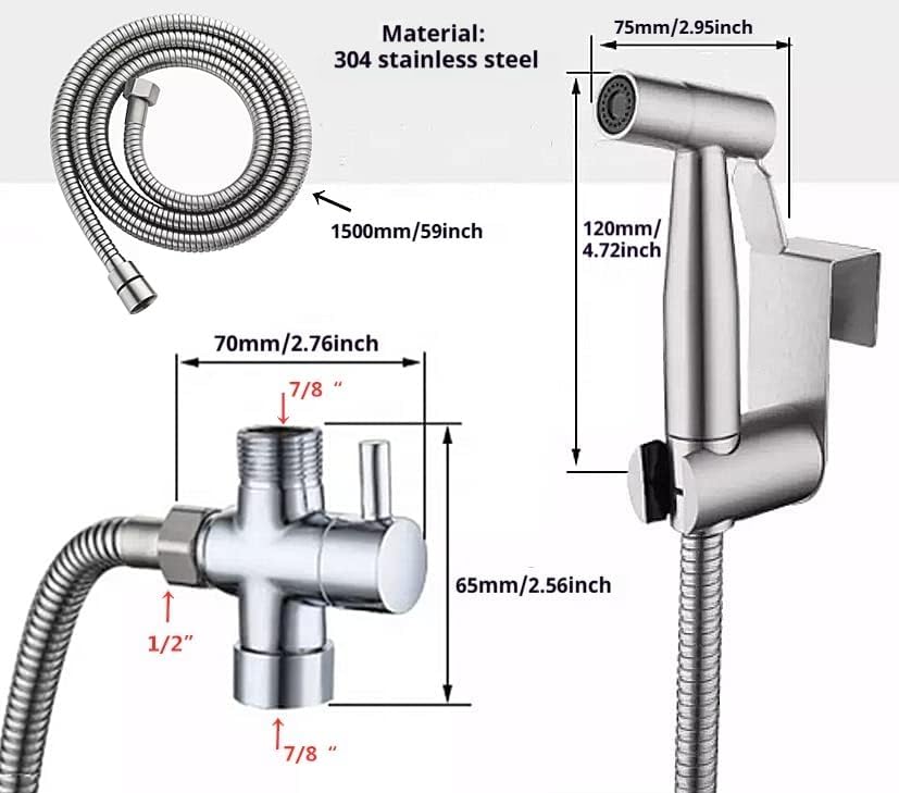 Handheld Bidet Sprayer Toilet Attachment Feminine Wash Stainless Steel NEW