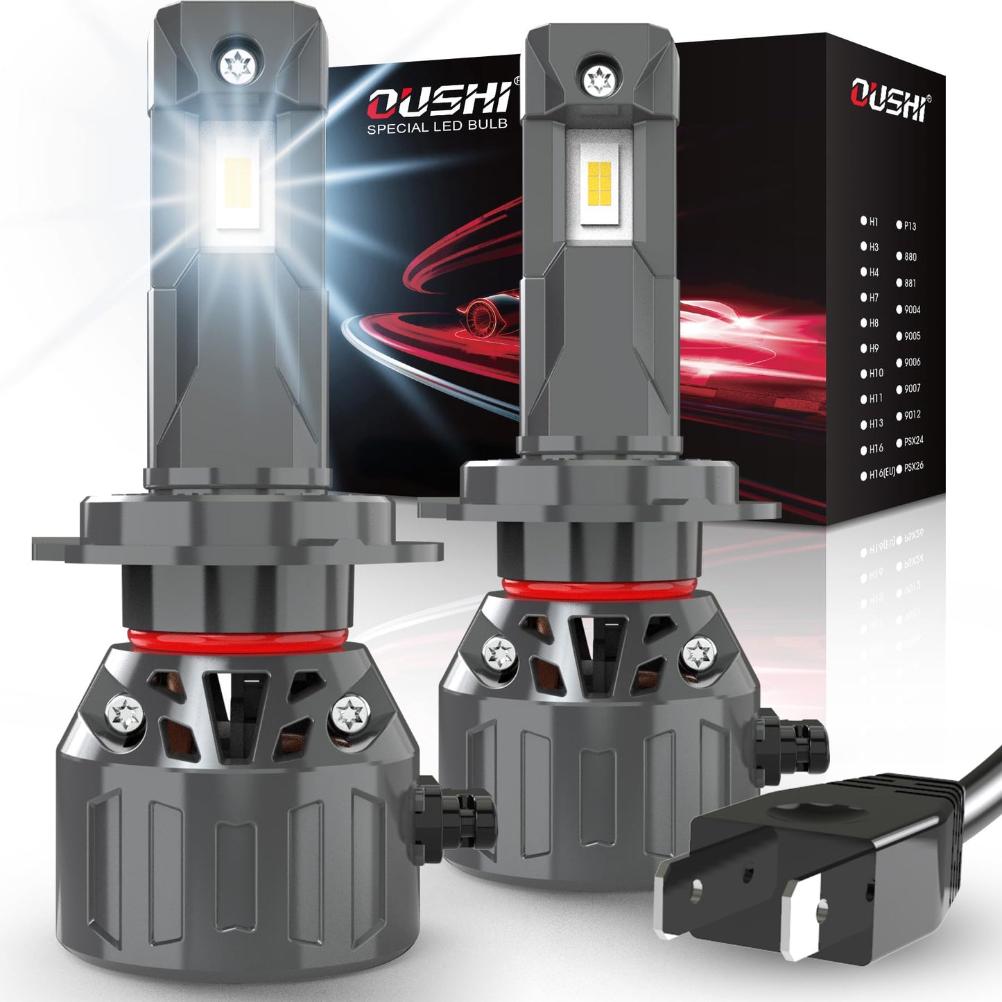 OUSHI H7 Headlights LED Headlight Bulbs 32000LM Xenon White 6000K Bright DEMO