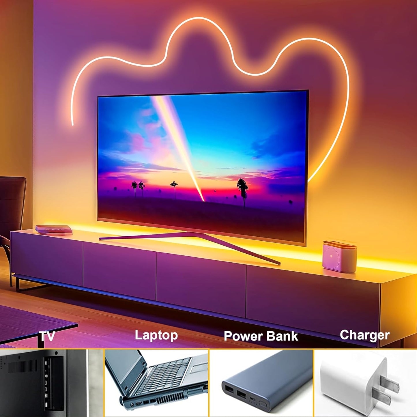 Cozylady 5m LED Strips Waterproof Warm White LED Neon Strip Lights for Home NEW