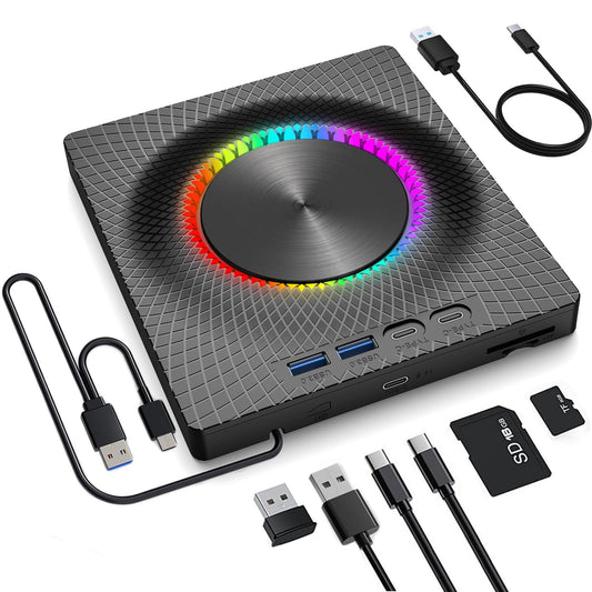 External CD DVD Drive Player Reader Writer for Laptop PC Desktop Black NEW