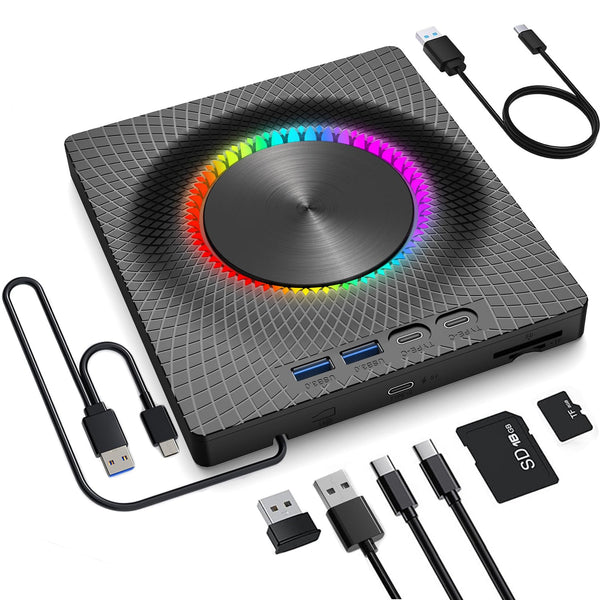 External CD DVD Drive Player Reader Writer for Laptop PC Desktop Black NEW