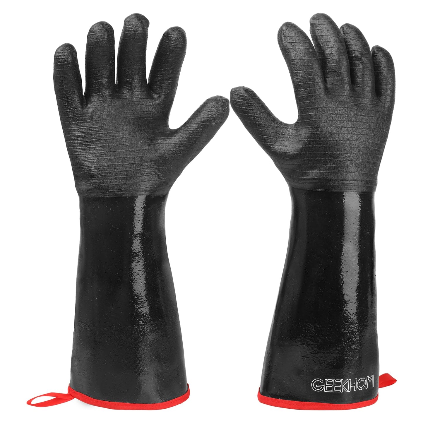 GEEKHOM Heat Resistant Waterproof Oven Mitts Long Sleeve Black Size 18 Size NEW