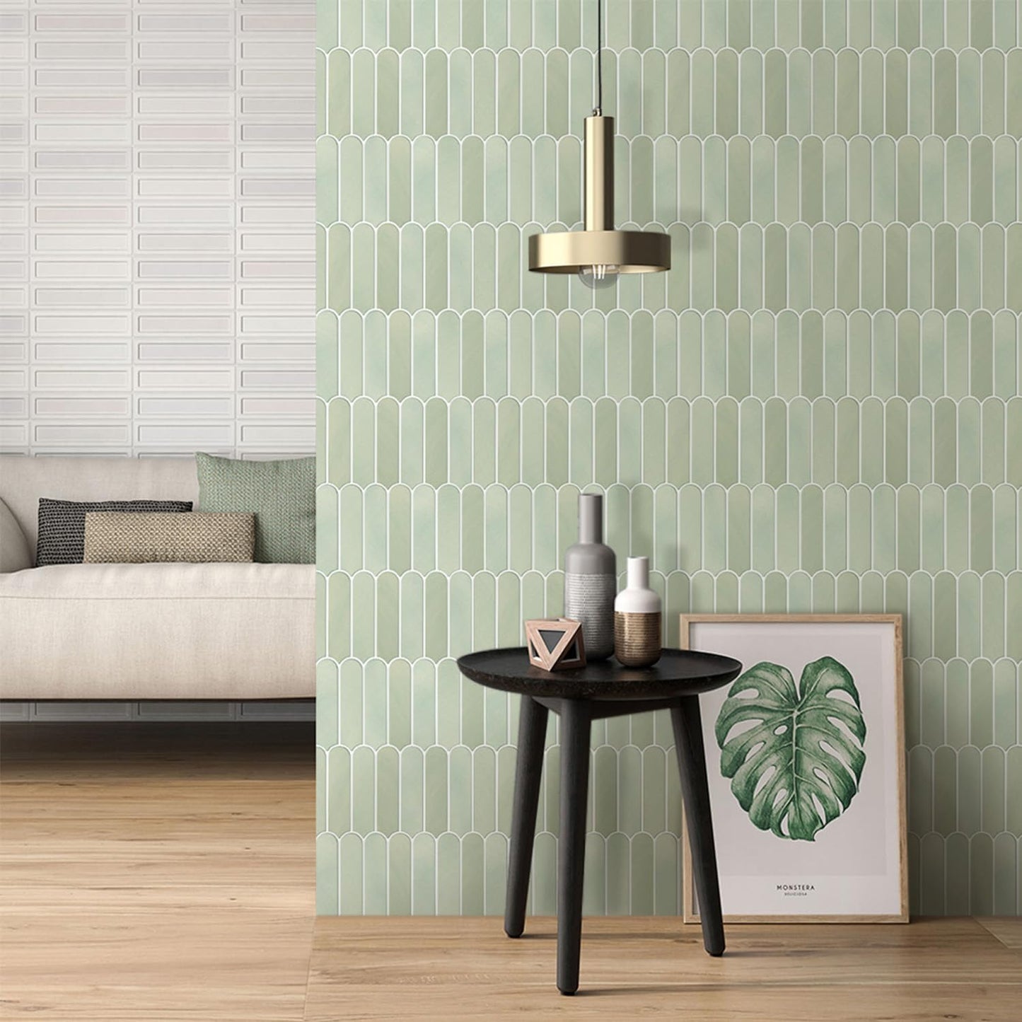 Commomy 3D Peel and Stick Backsplash Tiles Light Olive Green Size 11.8 Size NEW