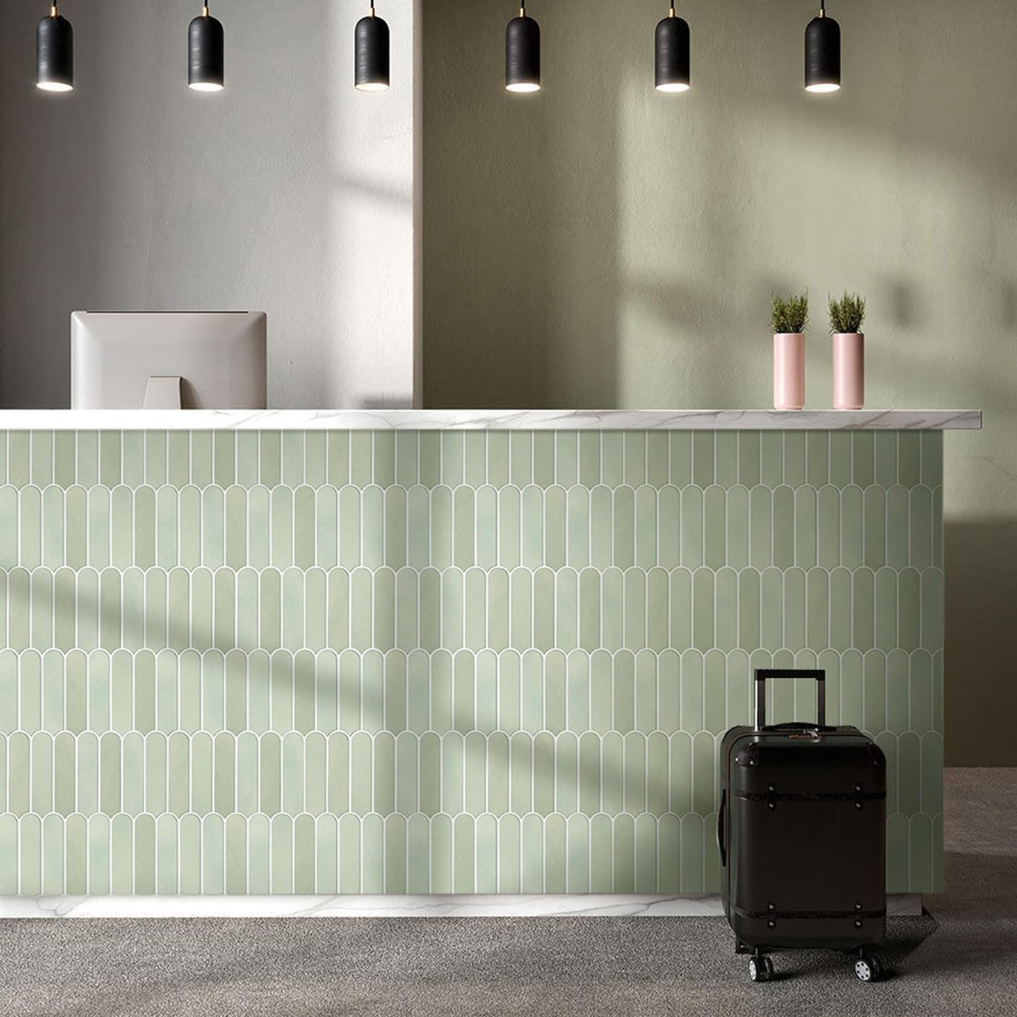 Commomy 3D Peel and Stick Backsplash Tiles Light Olive Green Size 11.8 Size NEW