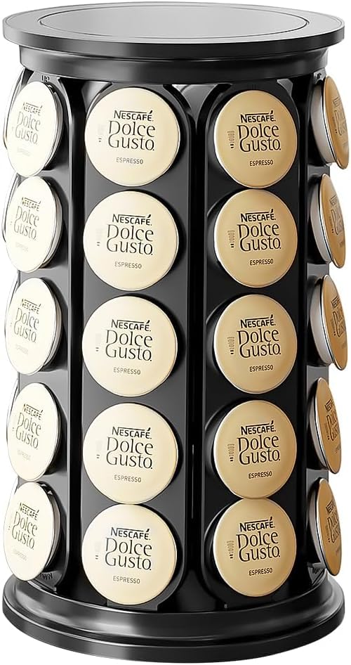 40 Pod Coffee Holder Stand Carousel Storage Rack in Black NEW